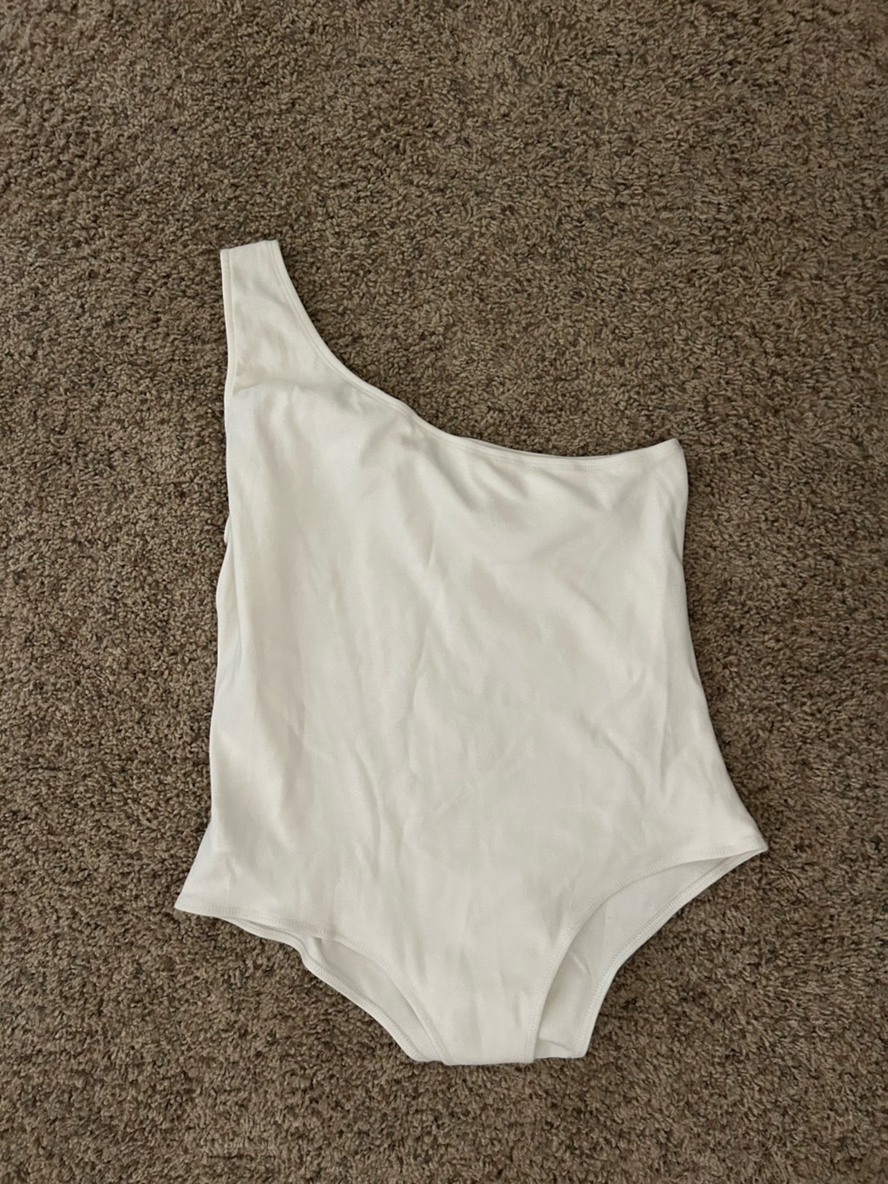 One-Shoulder White Tank Bodysuit for Women